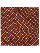 Simeone Napoli Chain Print Scarf, Men's, Yellow/orange, Silk