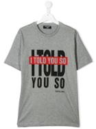 Neil Barrett Kids Teen 'i Told You So' Print T-shirt - Grey