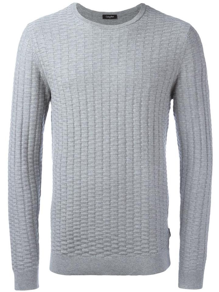 Calvin Klein 'saymore' Crew Neck Jumper, Men's, Size: Small, Grey, Cotton/wool