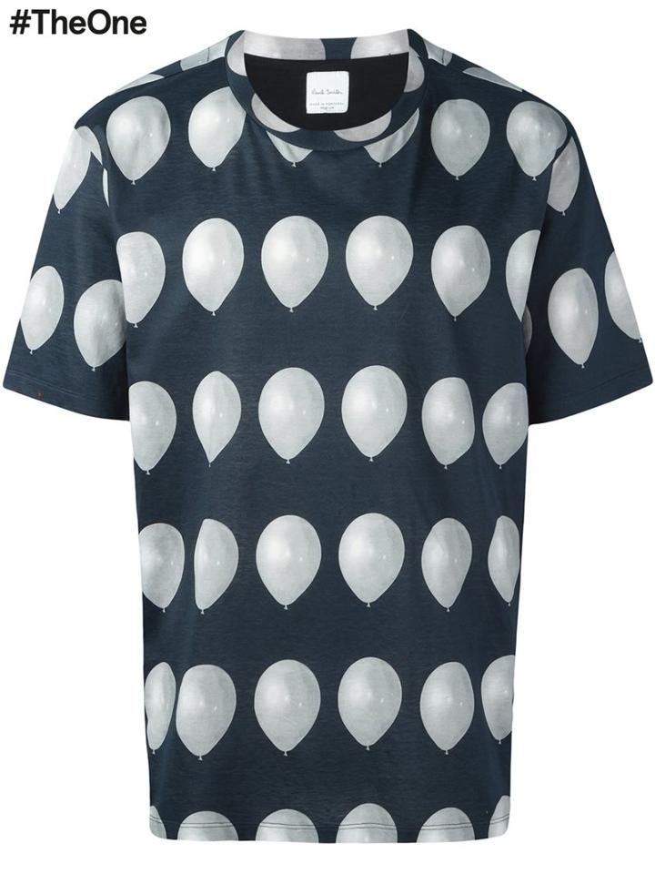 Paul Smith 'baloon' Print T-shirt, Men's, Size: Medium, Blue, Cotton