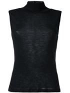 T By Alexander Wang Fine Knit Sleeveless Top, Women's, Size: Medium, Black, Wool