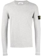 Stone Island Logo Patch Sweatshirt, Men's, Size: Large, Grey, Cotton