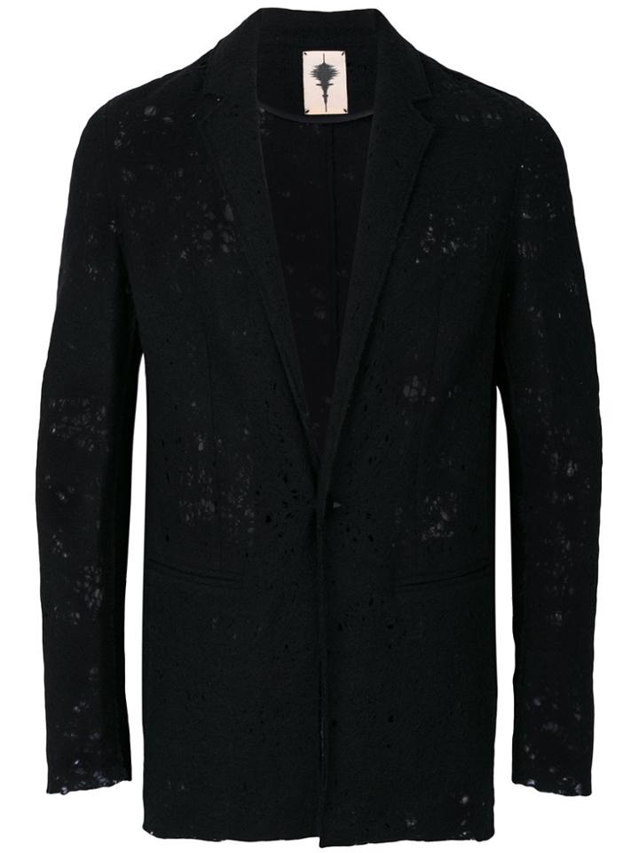 Forcerepublik Textured Distressed Blazer - Black