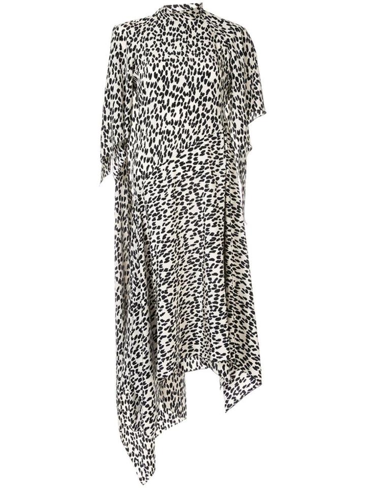 Petar Petrov Animal Print Asymmetric Dress - White