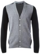 Alexander Mcqueen Colour Block Cardigan, Men's, Size: Medium, Grey, Cashmere