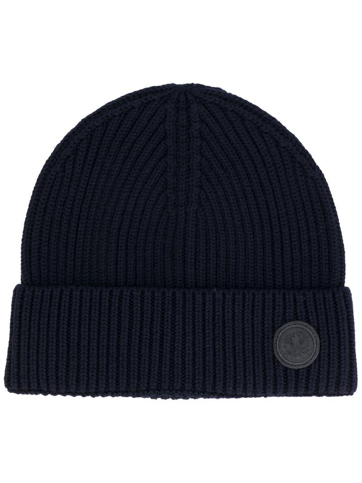 Dsquared2 - Ribbed Beanie Hat - Men - Wool - One Size, Blue, Wool