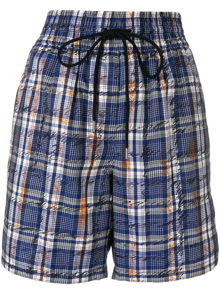 Burberry Plaid Shorts - Blue