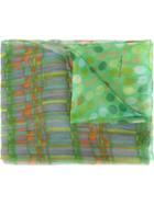 Pierre-louis Mascia Mixed-print Scarf, Women's, Green, Silk