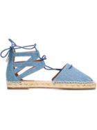 Aquazzura Belgravia Espadrilles, Women's, Size: 37.5, Blue, Cotton/leather