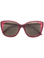 Bottega Veneta Eyewear Square Frame Sunglasses - Red