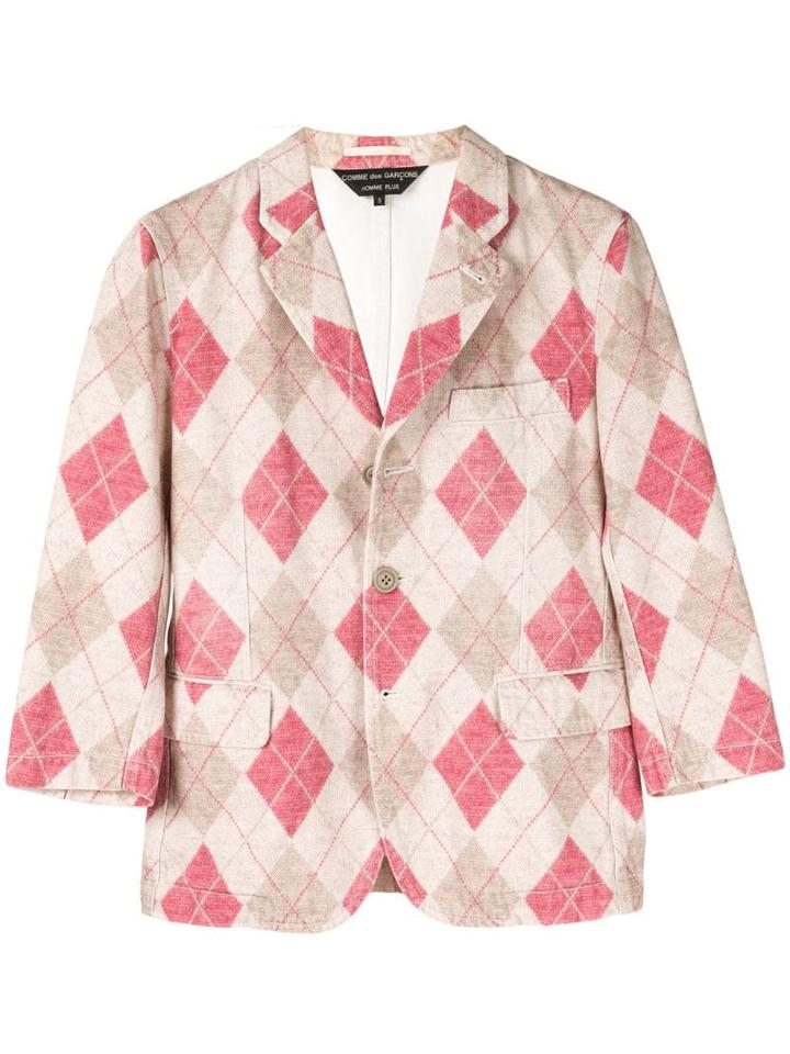 Comme Des Garçons Pre-owned Argyle Pattern Blazer - Yellow