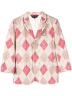 Comme Des Garçons Pre-owned Argyle Pattern Blazer - Yellow