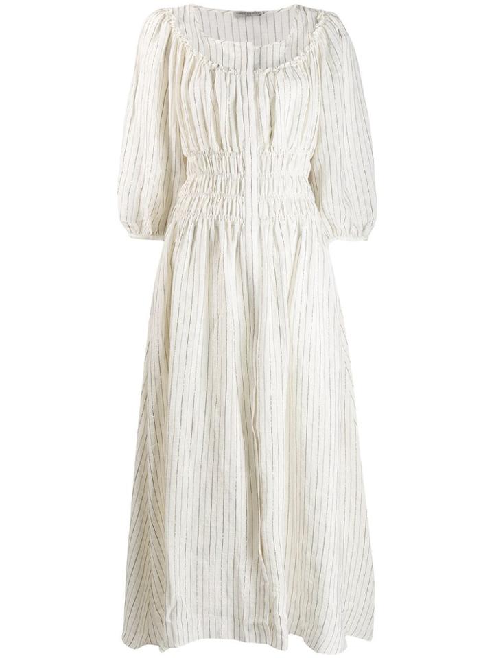 Three Graces Arabella Gathered Dress - White