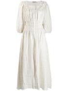 Three Graces Arabella Gathered Dress - White