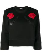 Dsquared2 Leather Applique Sweatshirt - Black