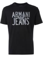 Armani Jeans Logo Print T-shirt, Men's, Size: Xl, Black, Cotton