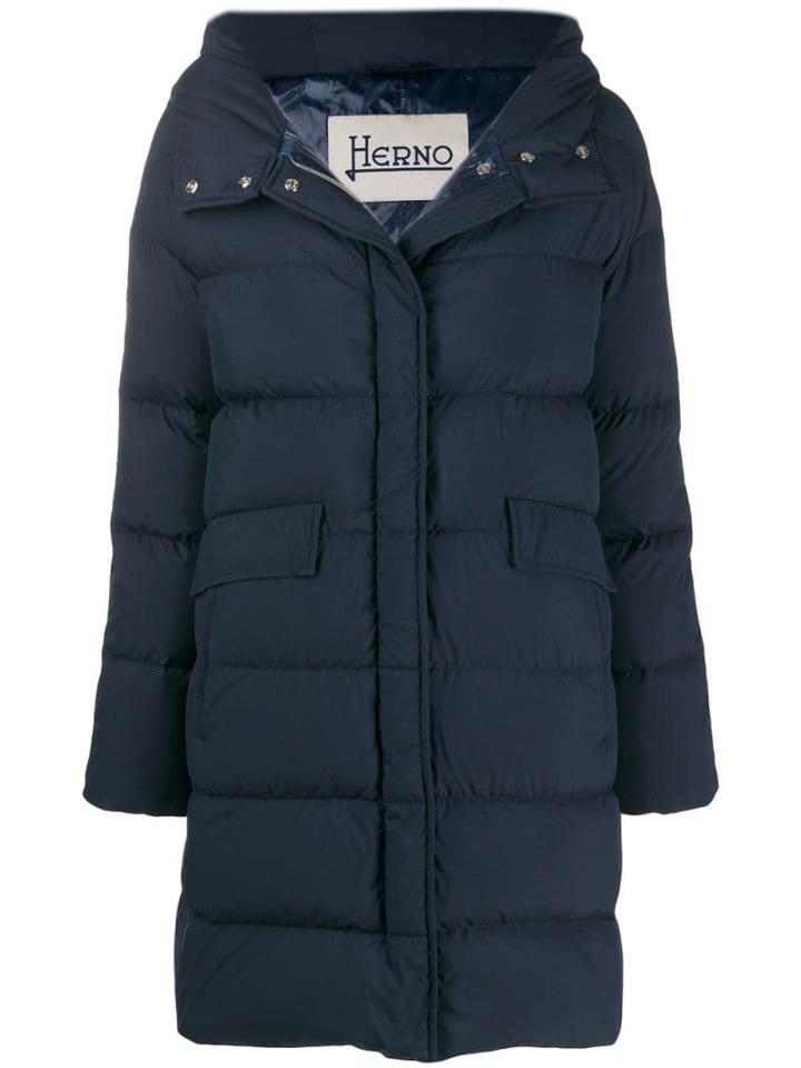 Herno Hooded Puffer Coat - Blue