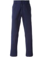 Kenzo Straight Leg Chinos, Men's, Size: 50, Blue, Cotton/spandex/elastane