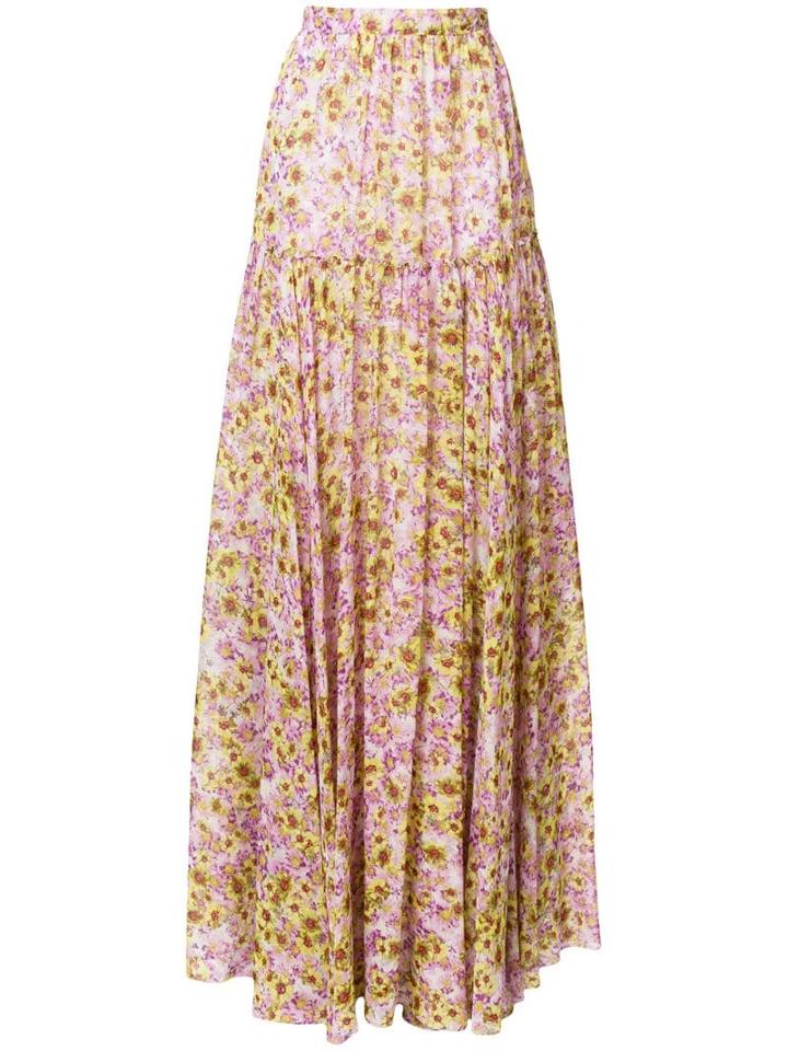 Giambattista Valli Floral-printed Maxi Skirt - Pink