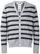 Anrealage Striped Cardigan, Men's, Size: 48, Grey, Silk/cotton/rayon