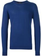 Roberto Collina Classic Sweater, Men's, Size: 50, Blue, Nylon/merino