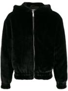 Represent Faux Fur Hooded Jacket - Black