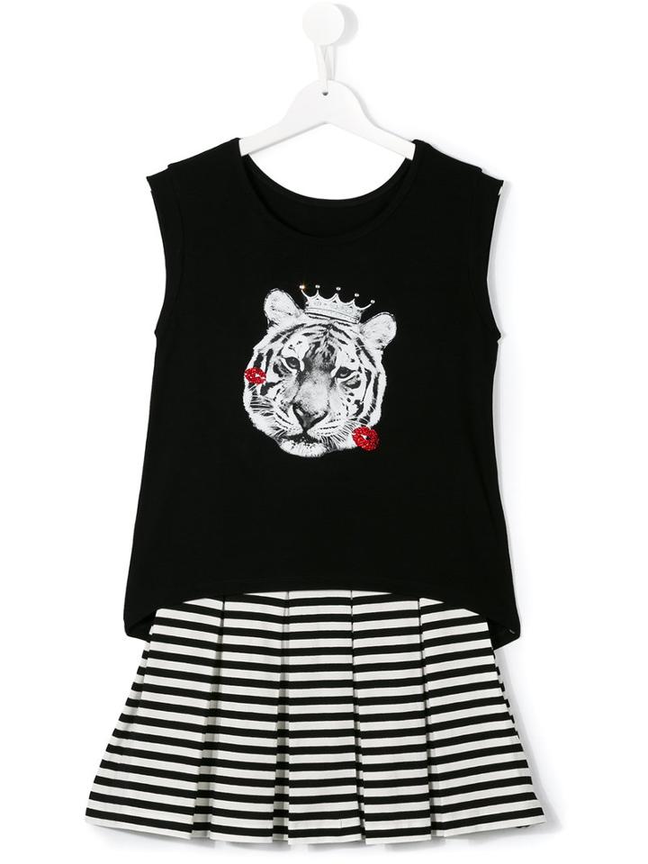 Lapin House Tiger Print Dress Set, Girl's, Size: 14 Yrs, Black