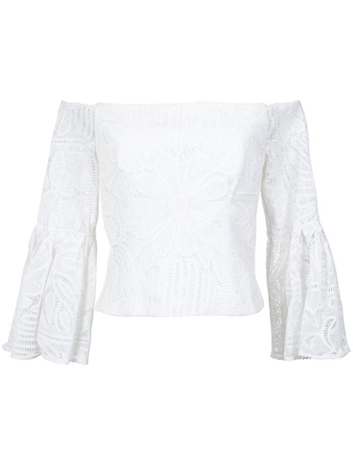 Martha Medeiros Lita Off The Shoulder Lace Top - White
