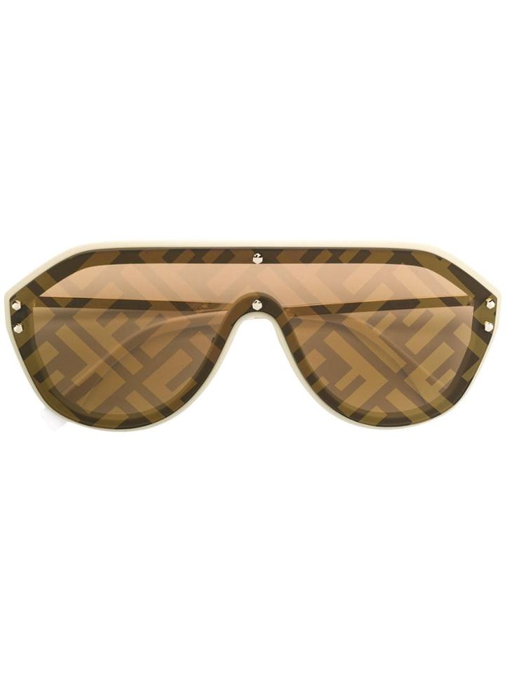 Fendi Eyewear Aviator Style Sunglasses - White