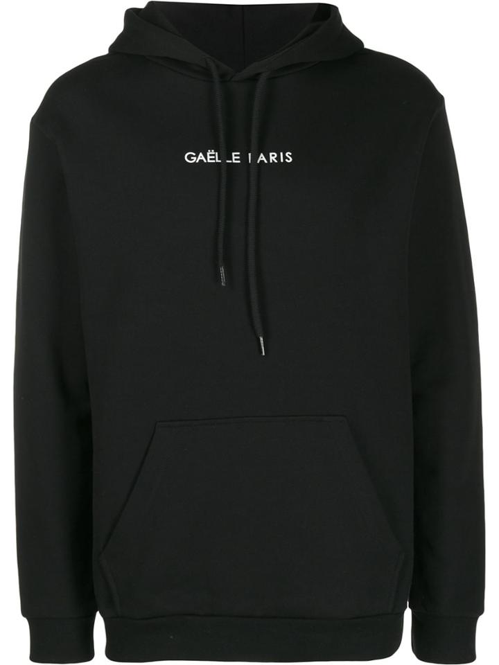 Gaelle Bonheur Logo Printed Hoodie - Black