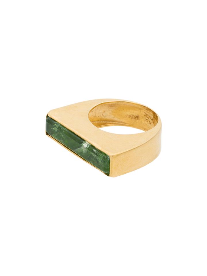 Katerina Makriyianni Dioptase Baguette Ring - Green