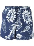 Etro Floral Print Swim Shorts, Men's, Size: S, Blue, Nylon