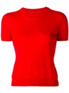 Ermanno Scervino Shortsleeved Jumper, Women's, Size: 46, Red, Cashmere