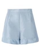 Red Valentino Frills Shorts, Size: 40, Blue, Polyester