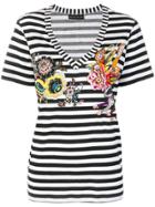 Etro Striped Floral Print T-shirt - Multicolour