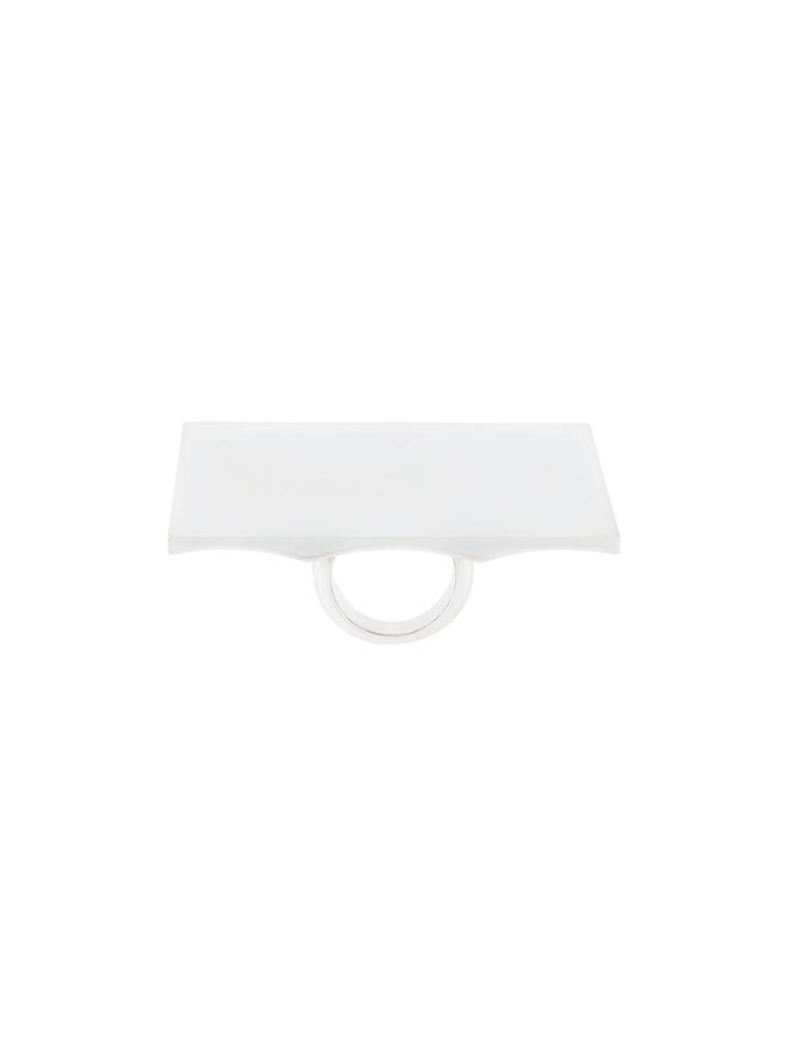 Maison Margiela Large Flat Square Ring - Metallic