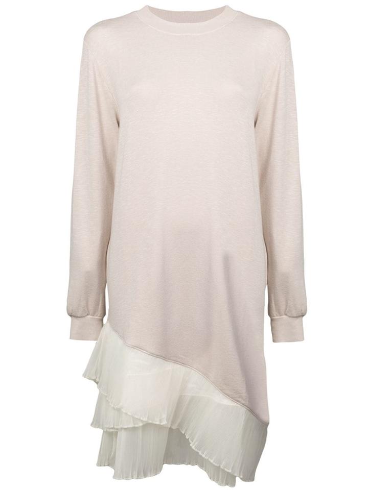 Clu Layered Sheer Hem Dress - Nude & Neutrals