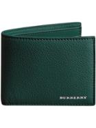 Burberry Grainy Leather Bifold Wallet - Green
