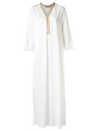 Adriana Degreas Long Panelled Dress, Women's, Size: P, White, Viscose