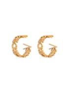 Versace Logo Hoop Earrings - Metallic