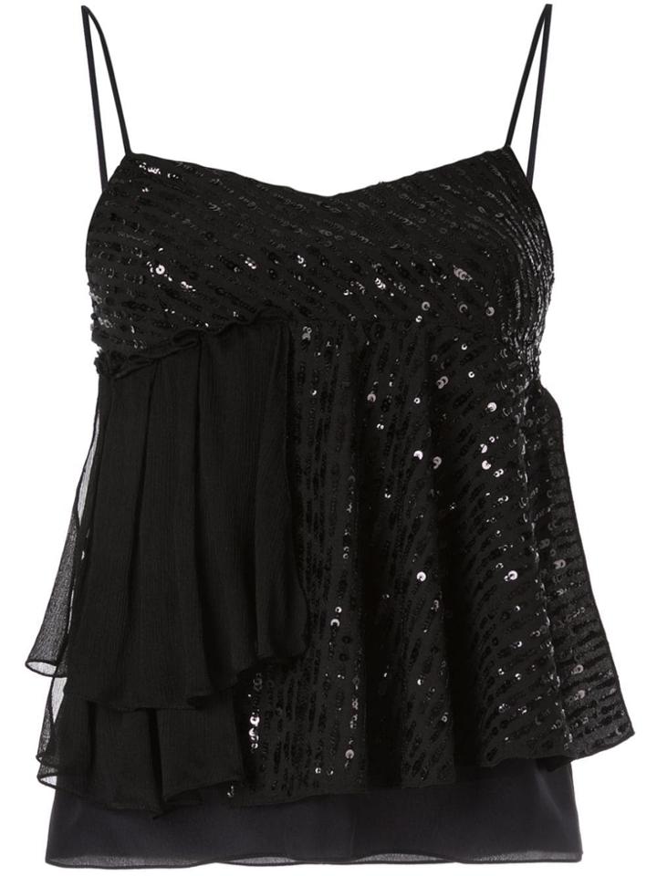 Nina Ricci Sequined Camisole Top - Black