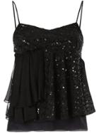 Nina Ricci Sequined Camisole Top - Black