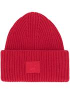 Acne Studios Ribbed Beanie Hat - Red