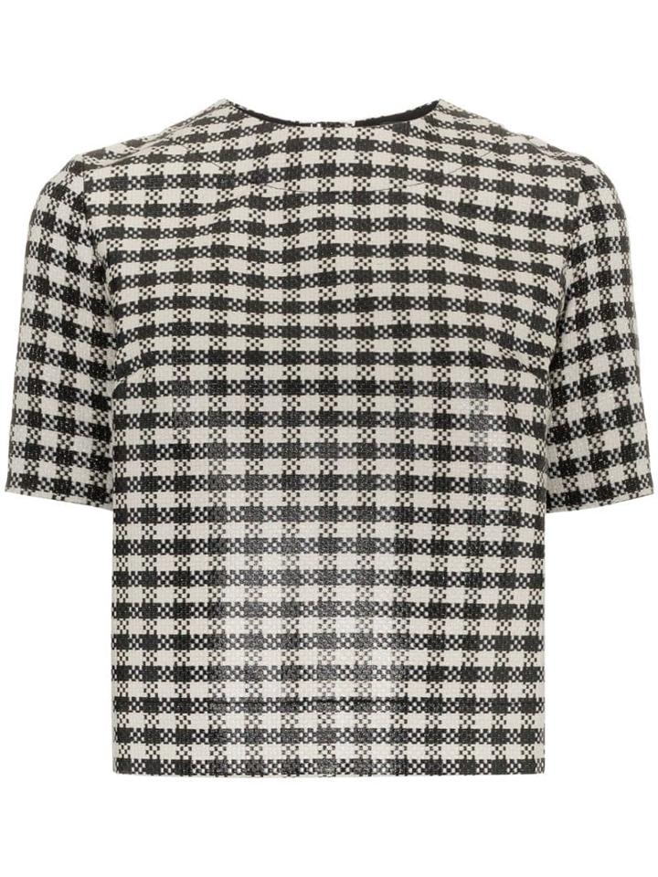 Paskal Houndstooth Pattern Top - Black