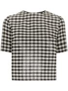 Paskal Houndstooth Pattern Top - Black