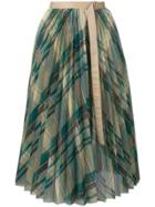 Sacai High-waist Pleated Skirt - Green
