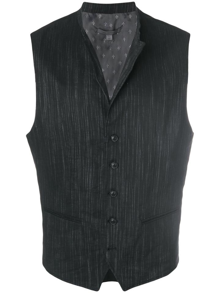John Varvatos Adjustable Button Waistcoat - Black