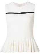 Giambattista Valli Peplum Hem Top, Women's, Size: 40, White, Cotton/polyamide