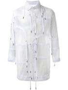 Ktz Drawstring Sheer Raincoat, Men's, Size: Medium, White, Nylon