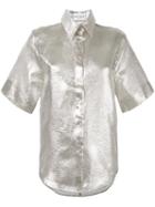 Daizy Shely - Short Sleeve Shirt - Women - Polyester - 38, Grey, Polyester